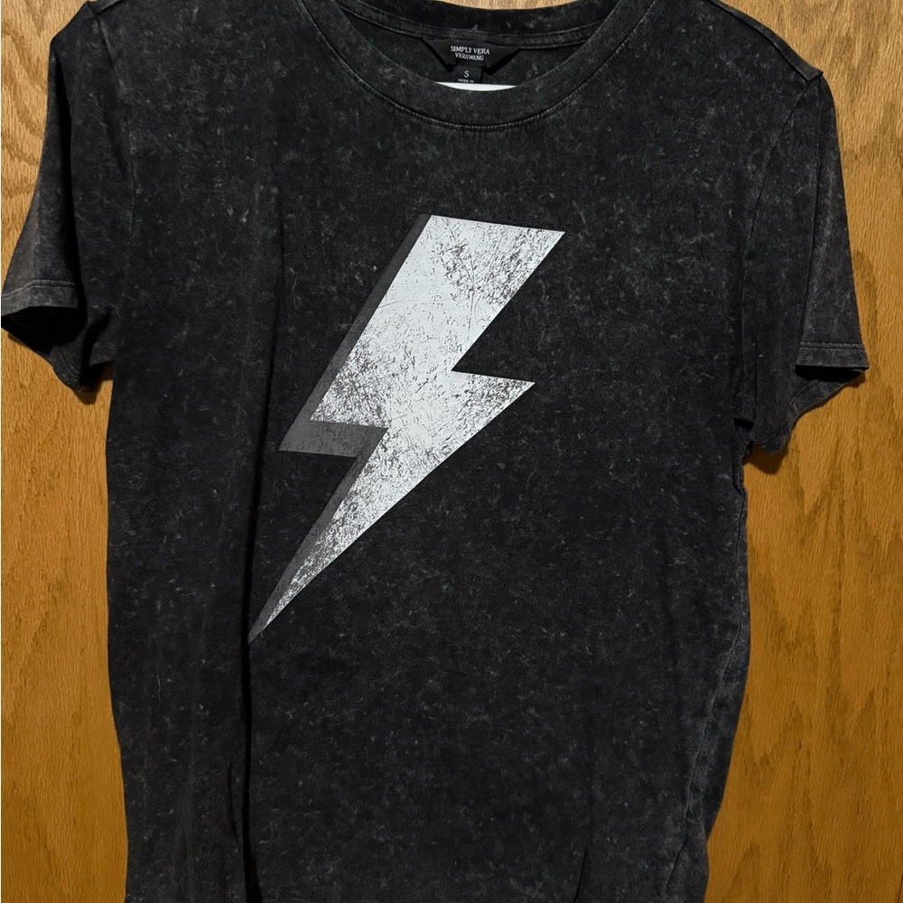 Simply Vera Vera Wang Black Tee with Lightning Bolt